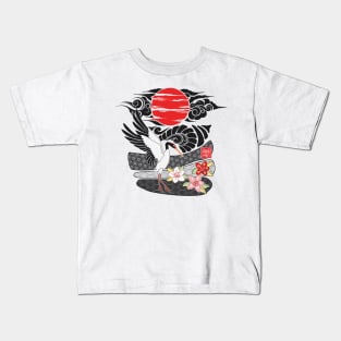 Red crowned Crane Kids T-Shirt